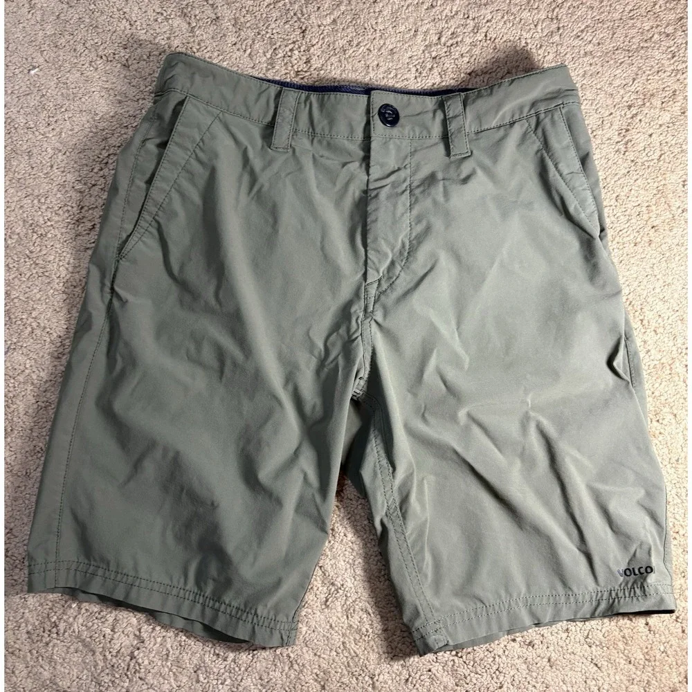 Volcom‎ Frickin Cross Shred Shorts Men 30 Olive Green Hybrid Moisture Wicking